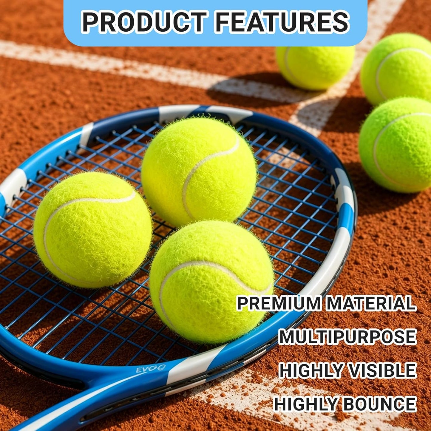 Tennis Balls 6 Pack Training Tennis Balls,High Elasticity Practice Tennis for Beginner, Exercise Playing Balls for Pet Dog