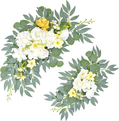 Yellow White Artificial Arch Flowers for Wedding Arch Decor | Floral Garland for Arch Party Backdrop Decor, Bridal Shower, Baby Shower and Reception (Yellow)