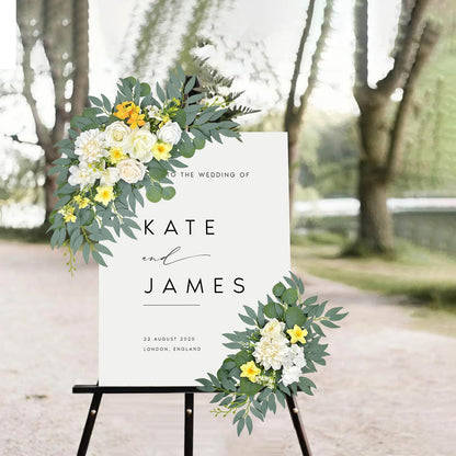 Yellow White Artificial Arch Flowers for Wedding Arch Decor | Floral Garland for Arch Party Backdrop Decor, Bridal Shower, Baby Shower and Reception (Yellow)