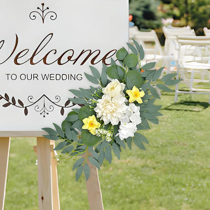 Yellow White Artificial Arch Flowers for Wedding Arch Decor | Floral Garland for Arch Party Backdrop Decor, Bridal Shower, Baby Shower and Reception (Yellow)