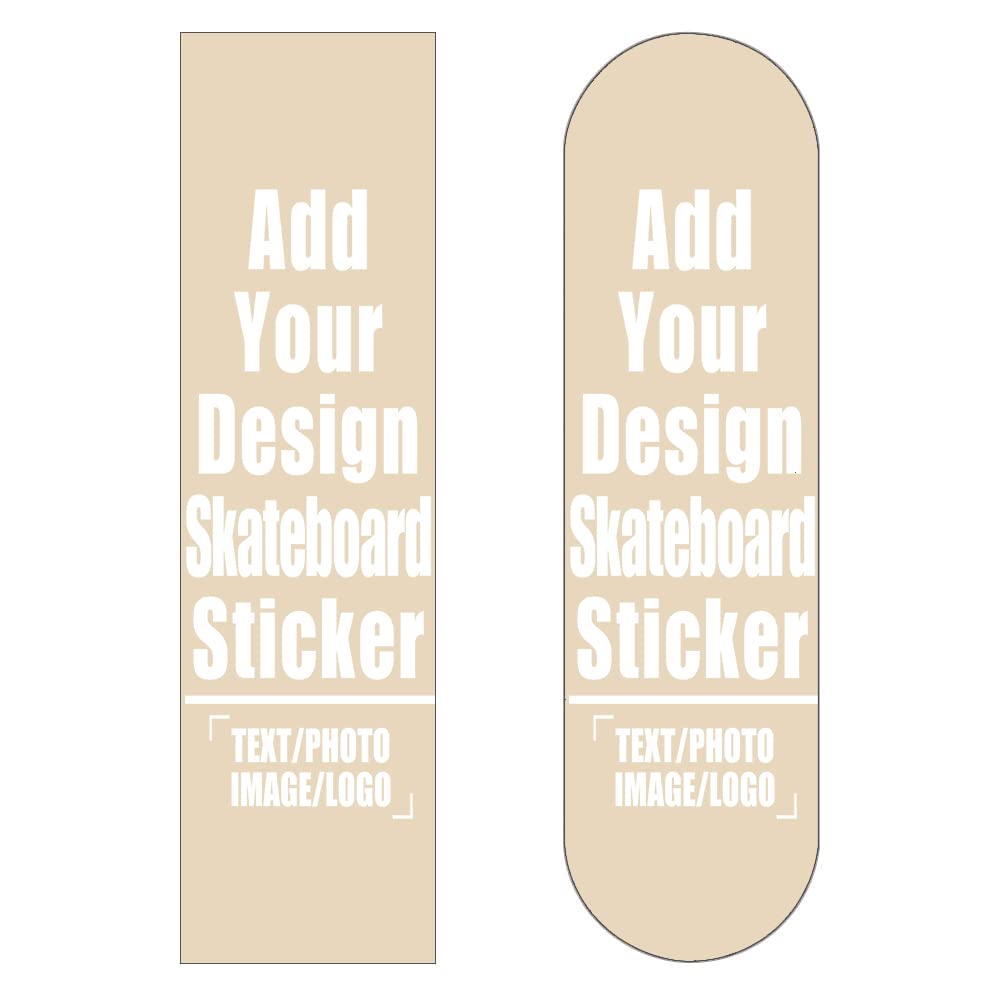 Custom Skateboard Grip Tape Sheet for Rollerboard, Personalized Waterproof Scooter Stickers, Longboard Griptape Add Your Picture 9x33 Inch, Yellow