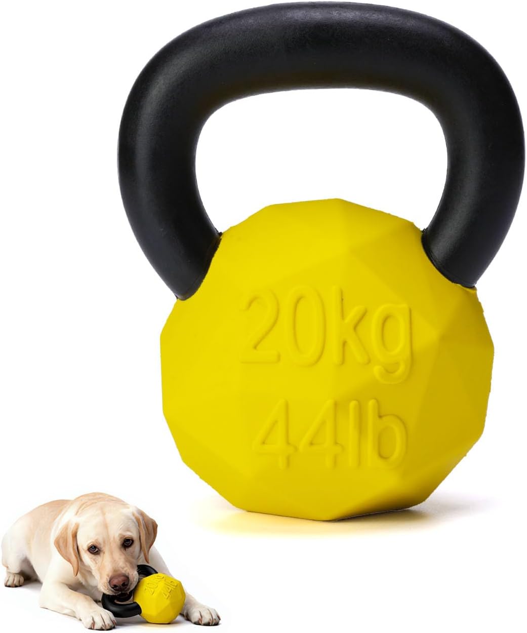 Indestructible Dog Toy for Aggressive Chewers - Heavy Duty Chew Ring with Durable Nylon and Treat Dispenser Rubber Base, Interactive Food Puzzle Dog Chew Toy,Large Yellow