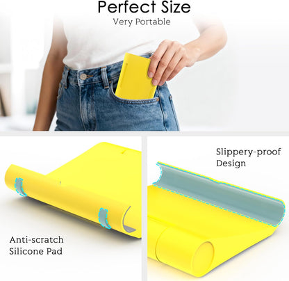 Cell Phone Stand for Desk, Foldable and Adjustable Multi-Angle Holder Dock, Universal Compatibility for Most Phone and Tablet, Portable and Sturdy Design for Office and Home (Yellow)