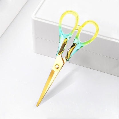 Scissors 6.3 Inch, Acrylic Handle with Stainless Steel Blade | Small harp Scissors for Scrapbook, Cute Scissors for Office Desk, Teachers Must Haves, Semi-Yellow