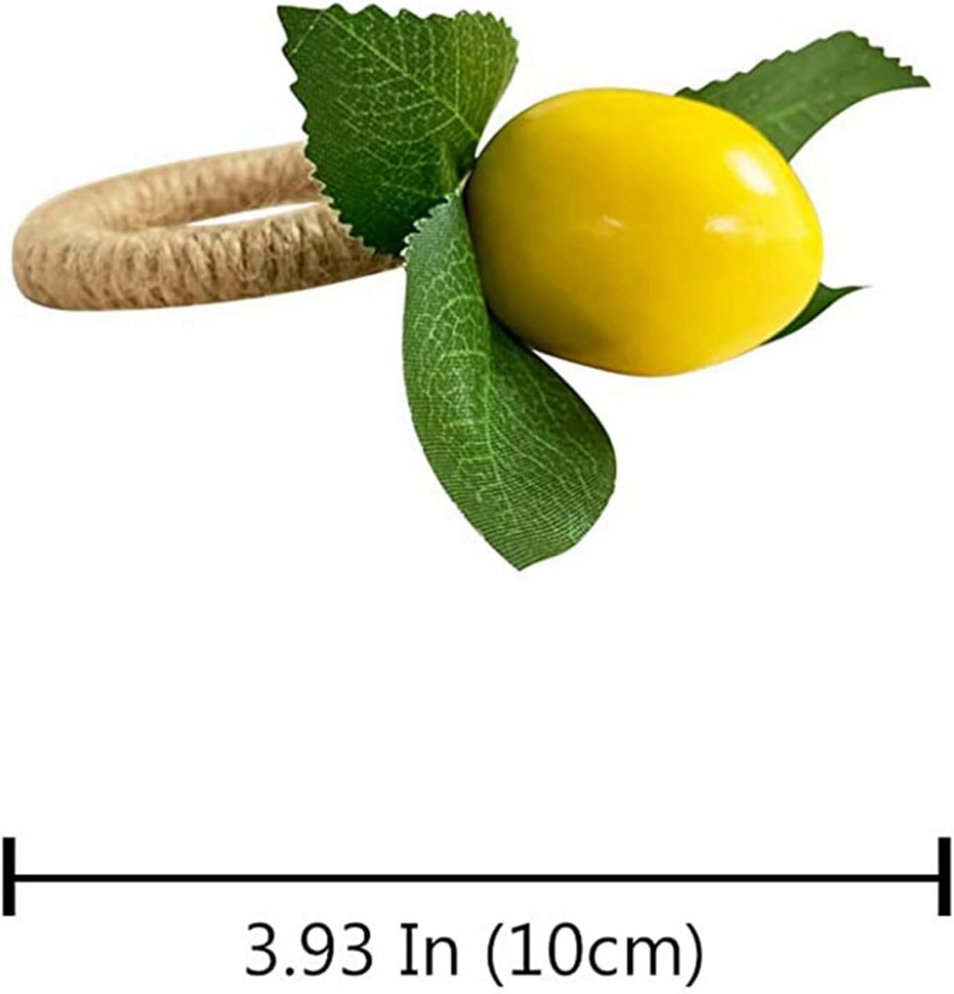 40PCS Handmade Napkin Rings Yellow Faux Lemon with Vine Napkin Ring for Wedding, Banquet, Serviette