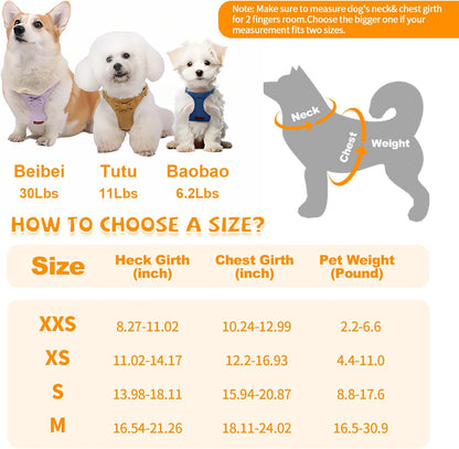 No Pull Small Dog Harness and Leash Set, Adjustable Puppy Harness for Extra Small XS XXS Girl Dogs, Soft Suede No Choke and Escape Proof Pet Harness Vest Leash for Puppy Cat (Yellow XXS)