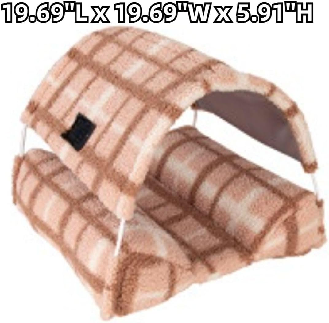 Rabbit Bed, Guinea Pig Hideout Washable Small Animal House Cage Accessories for Dwarf Rabbits Chinchillas Hamsters Hedgehogs Ferrets Bearded Dragons and Rats (Yellow)