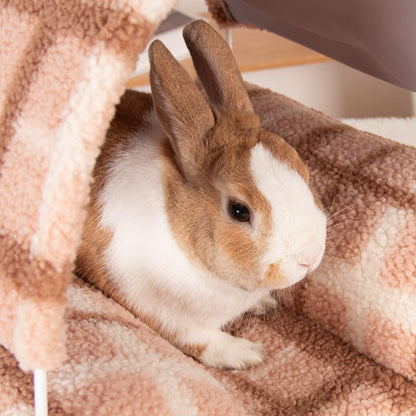 Rabbit Bed, Guinea Pig Hideout Washable Small Animal House Cage Accessories for Dwarf Rabbits Chinchillas Hamsters Hedgehogs Ferrets Bearded Dragons and Rats (Yellow)