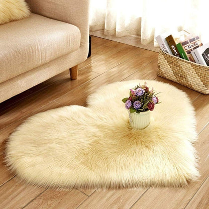 Fluffy Area Rugs,Soft Faux Sheepskin Fur Area Rugs for Sofa Floor Mat Plush, Pink Shag Rug for Girls Bedroom,Fuzzy Chair Couch Cover Carpet for Kid's Room, Home Decor (Light Yellow,1x1.3ft)