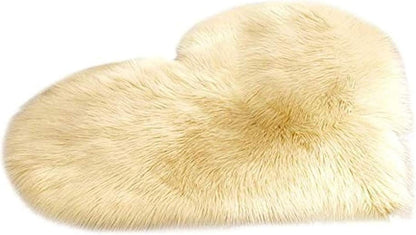 Fluffy Area Rugs,Soft Faux Sheepskin Fur Area Rugs for Sofa Floor Mat Plush, Pink Shag Rug for Girls Bedroom,Fuzzy Chair Couch Cover Carpet for Kid's Room, Home Decor (Light Yellow,1x1.3ft)