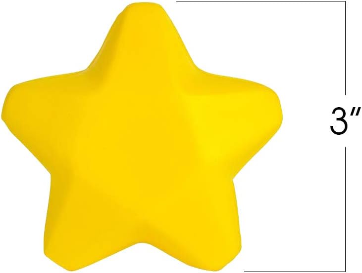 12 Pack Yellow Star Stress Balls, 3 Inch Squishy Party Favor | 276-piece set in 4.75x6.5x10.5in case. Non-toxic watercolor & crayon supplies for parties, classrooms & travel.