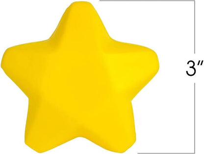12 Pack Yellow Star Stress Balls, 3 Inch Squishy Party Favor | 276-piece set in 4.75x6.5x10.5in case. Non-toxic watercolor & crayon supplies for parties, classrooms & travel.