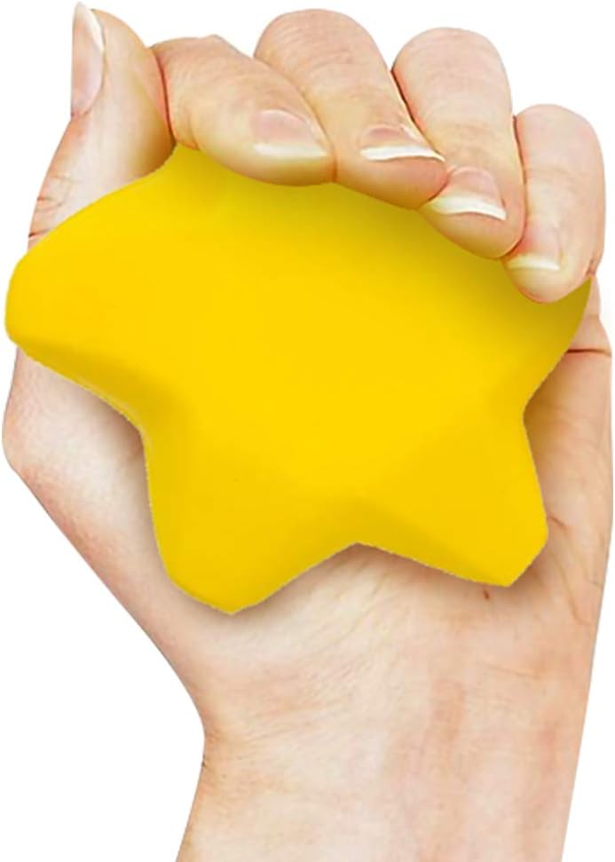 12 Pack Yellow Star Stress Balls, 3 Inch Squishy Party Favor | 276-piece set in 4.75x6.5x10.5in case. Non-toxic watercolor & crayon supplies for parties, classrooms & travel.