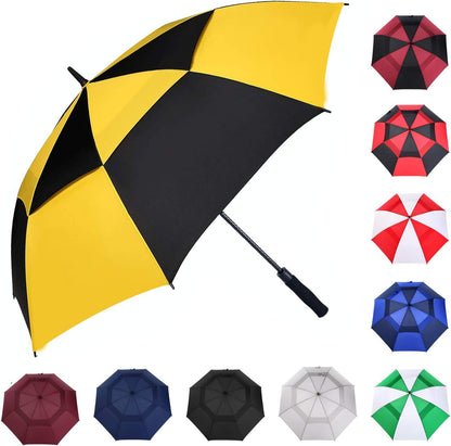 Extra Large Golf Umbrella,54/62/68/72 Inch Automatic Open Umbrella | Double Canopy Vented Windproof, 210T Pongee Fabric Waterproof , Large Umbrellas for Rain Heavy Duty, Big Umbrella, Oversized
