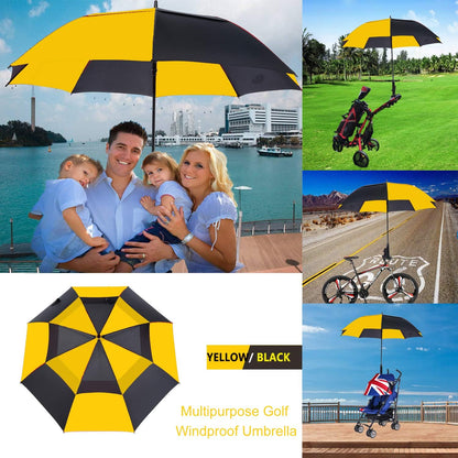 Extra Large Golf Umbrella,54/62/68/72 Inch Automatic Open Umbrella | Double Canopy Vented Windproof, 210T Pongee Fabric Waterproof , Large Umbrellas for Rain Heavy Duty, Big Umbrella, Oversized