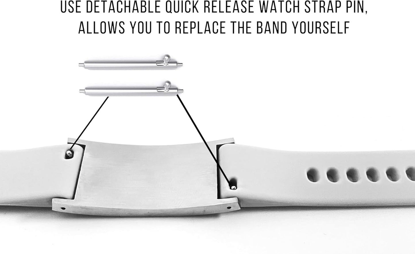 16mm-20mm silicone Replacement watch band with Quick Release for Smart watch and id Bracelets (Just band)