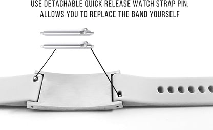 16mm-20mm silicone Replacement watch band with Quick Release for Smart watch and id Bracelets (Just band)