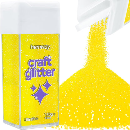 Craft Glitter Shaker Fluorescent Yellow 110g Ultrafine | Craft Glitter Shakers for Resin & Epoxy Crafts, Christmas Art Supplies, Nail, Festival, Crafting, Sparkle