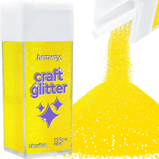 Craft Glitter Shaker Fluorescent Yellow 110g Ultrafine | Craft Glitter Shakers for Resin & Epoxy Crafts, Christmas Art Supplies, Nail, Festival, Crafting, Sparkle