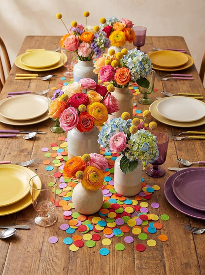 1 Inch Yellow Ivory Party Scatter Table Decoration for Baby Shower Ombre Yellow Birthday Baby Shower Bee Sunflower Lemon Party Supplies Crepe Paper Confetti1000 Pcs