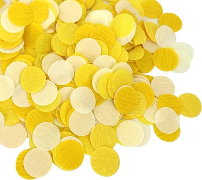 1 Inch Yellow Ivory Party Scatter Table Decoration for Baby Shower Ombre Yellow Birthday Baby Shower Bee Sunflower Lemon Party Supplies Crepe Paper Confetti1000 Pcs