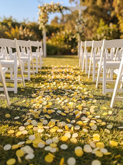1 Inch Yellow Ivory Party Scatter Table Decoration for Baby Shower Ombre Yellow Birthday Baby Shower Bee Sunflower Lemon Party Supplies Crepe Paper Confetti1000 Pcs