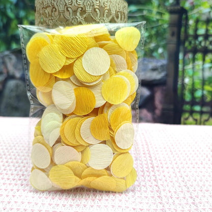 1 Inch Yellow Ivory Party Scatter Table Decoration for Baby Shower Ombre Yellow Birthday Baby Shower Bee Sunflower Lemon Party Supplies Crepe Paper Confetti1000 Pcs