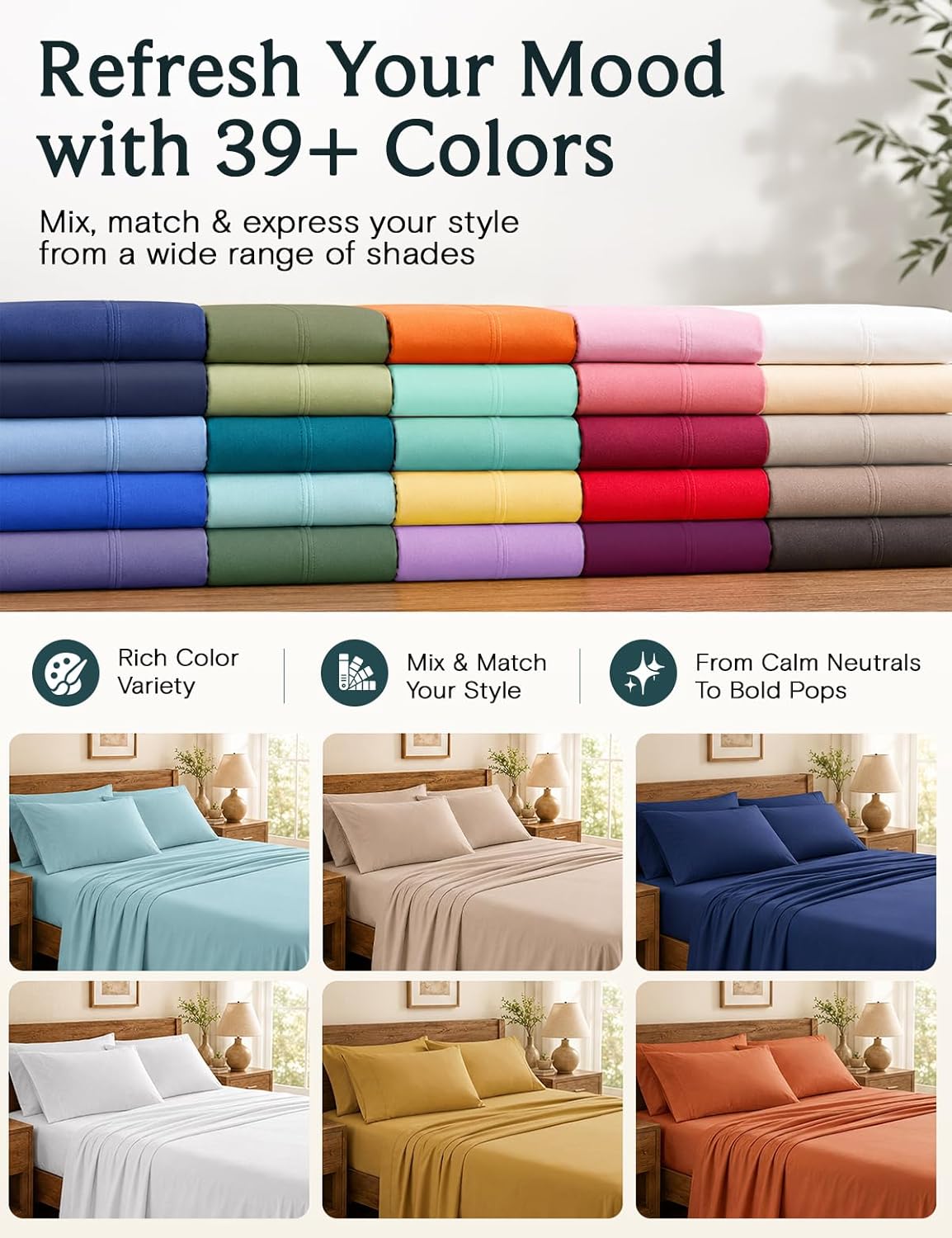Queen Sheet Set, Bed Sheets Queen Size 4PC, Deep Pocket Cooling Bed Sheets, Soft Hotel Luxury Bedding for Mattress Wrinkle Free, Silky Fitted Sheet & Pillowcase Sets, Lemon Yellow