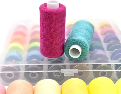 72Pcs 36 Colors Prewound Bobbins and Thread Spools for Hand & Machine Sewing, Emergency and Travel, DIY and Home, 36 Colors 400 Yards per Polyester Thread Spools