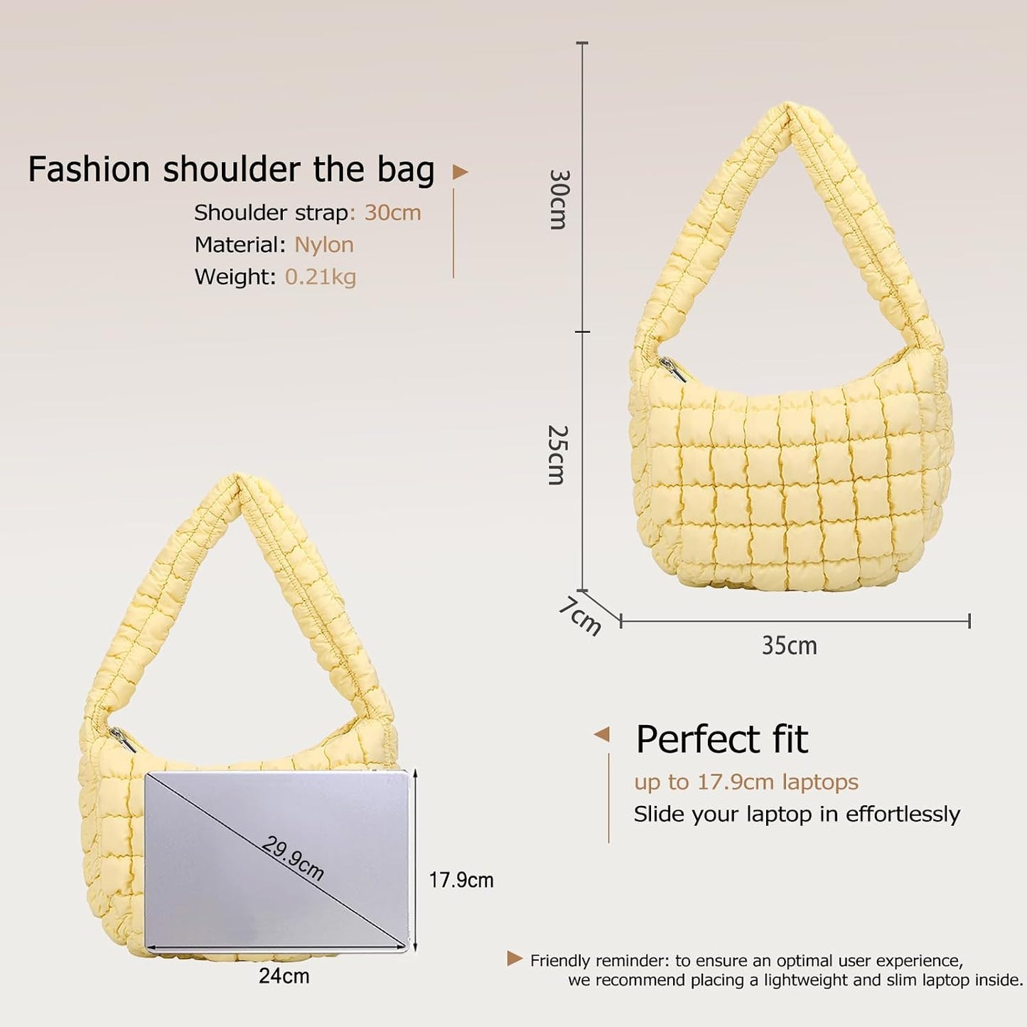 Quilted Shoulder Bag for Women Soft Puffy Handbag Down Cotton Padded Top Handle Bag Lightweight Padding Hobo Bag