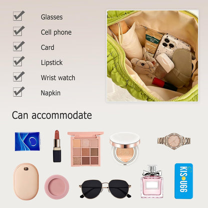 Quilted Shoulder Bag for Women Soft Puffy Handbag Down Cotton Padded Top Handle Bag Lightweight Padding Hobo Bag