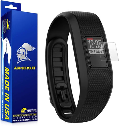 Garmin Vivofit 3 Screen Protector (2 Pack) Full Coverage MilitaryShield Screen Protector compatible with Garmin Vivofit 3 -HD Clear Anti-Bubble