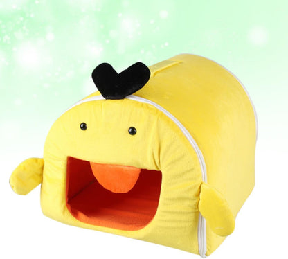 GANAZONO Warm Yellow Cloth Nest Pet Bed for Small Animals and Mice, Multi-Purpose Removable Washable Sleep Bed Suitable for Travel and Floor Use