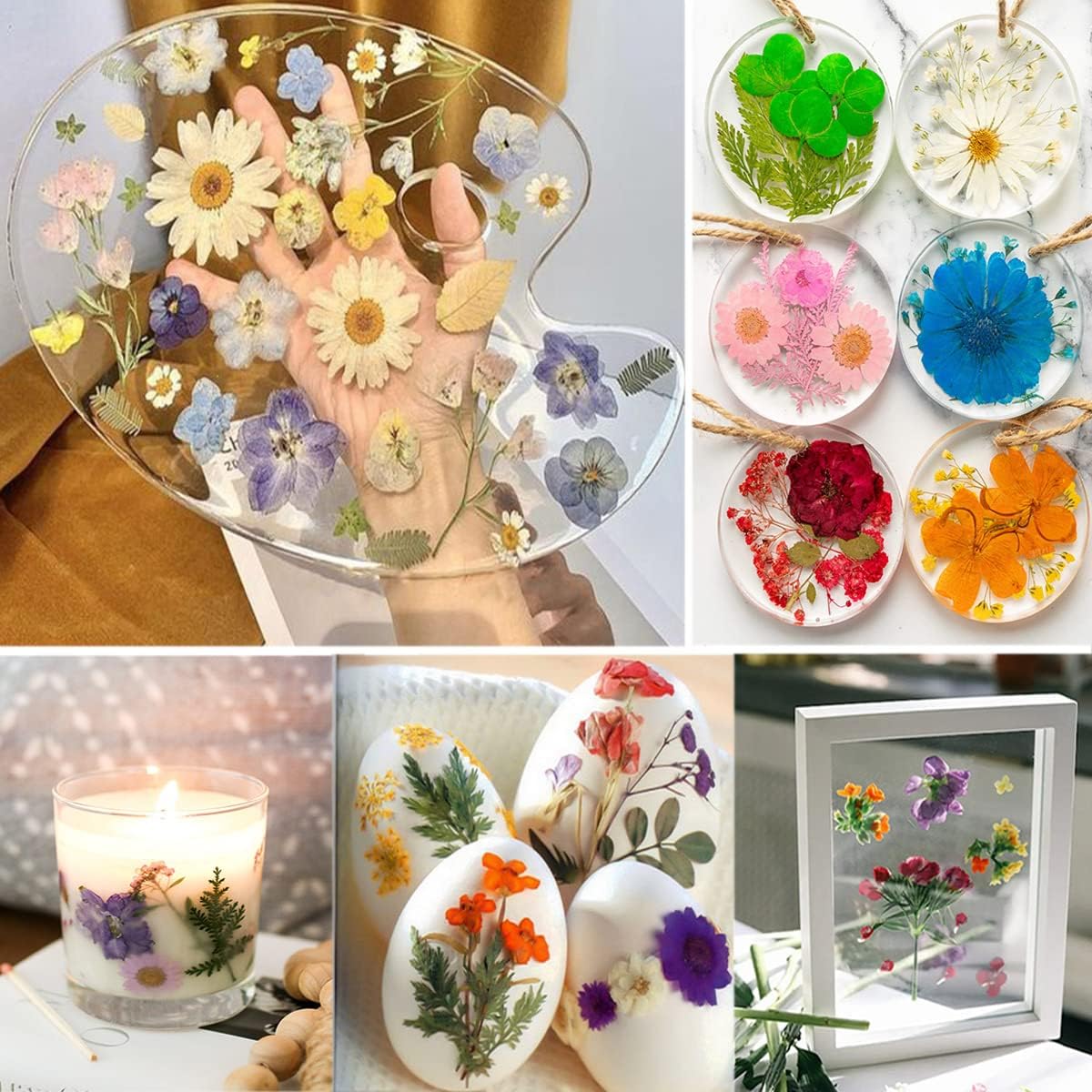 Dried Pressed Flowers for Resin Molds,Real Natural Pressed Flowers for DIY Art Crafts,Candle Making, Nails Décor,Soap Making, Phone Case Yellow White