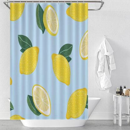 Shower Curtain Cute Yellow Lemons Cloth Showers Curtains Lemon Fruit Yellow Summer Fabric Shower Curtain for Bathroom Waterproof Modern Home Bathroom Decorations 48x72Inch