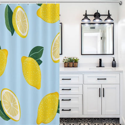 Shower Curtain Cute Yellow Lemons Cloth Showers Curtains Lemon Fruit Yellow Summer Fabric Shower Curtain for Bathroom Waterproof Modern Home Bathroom Decorations 48x72Inch
