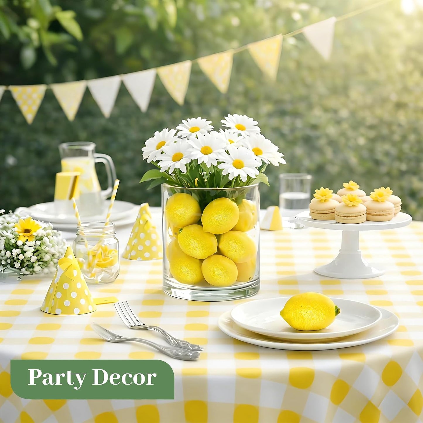 Fake Lemons, 20 Pcs Ultra Realistic Artificial Fruit with Natural Texture, Matte Non-Glossy Home Kitchen Table Decor for Photography and Party