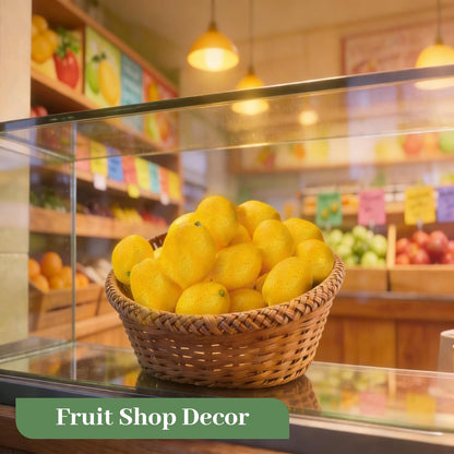 Fake Lemons, 20 Pcs Ultra Realistic Artificial Fruit with Natural Texture, Matte Non-Glossy Home Kitchen Table Decor for Photography and Party