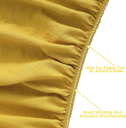 Toddler Bedding Set - 4 Piece Microfiber Crib Sheet Set, Crib Bedding Set Includes Quilted Comforter, Flat Top Sheet, Fitted Sheet, Envelope Pillow Case for Boys and Girls, Yellow