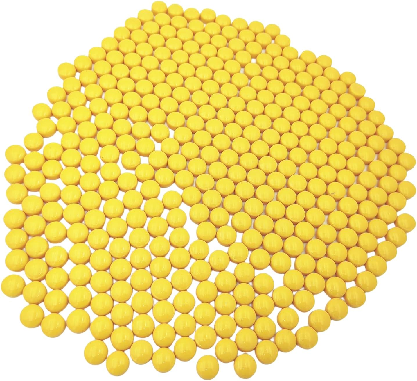 1/2 inch Mini Round Jade Mosaic Tiles, 1.1LB Circel Glass Mosaic Pieces for DIY Craft,Flowerpots, Vases, Cups, Garden Decor Mosaic Making Supplies (Yellow)