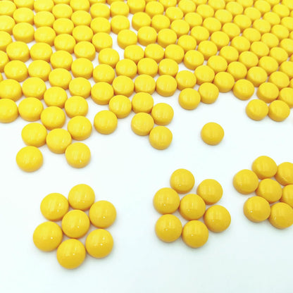 1/2 inch Mini Round Jade Mosaic Tiles, 1.1LB Circel Glass Mosaic Pieces for DIY Craft,Flowerpots, Vases, Cups, Garden Decor Mosaic Making Supplies (Yellow)