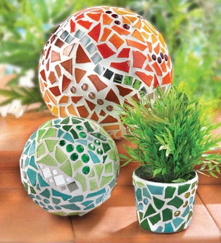 1/2 inch Mini Round Jade Mosaic Tiles, 1.1LB Circel Glass Mosaic Pieces for DIY Craft,Flowerpots, Vases, Cups, Garden Decor Mosaic Making Supplies (Yellow)