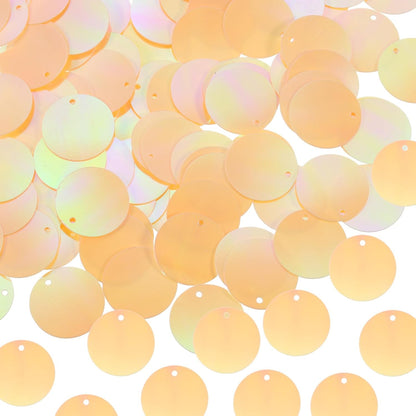 100 Pcs Flat Round Sequins 30mm/1.2 Inch Loose Paillettes Craft Sewing Sequins with Single Side Hole for DIY Embroidery Clothing Jewelry Making, AB Light Yellow