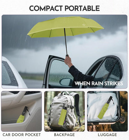 Compact Travel Windproof Umbrella, Vented 43" Auto open/close Folding Quick Dry Umbrellas for Rain, Portable Small for Backpack Car, Thoughtful Gift for Women Men Kids, TSA Approved