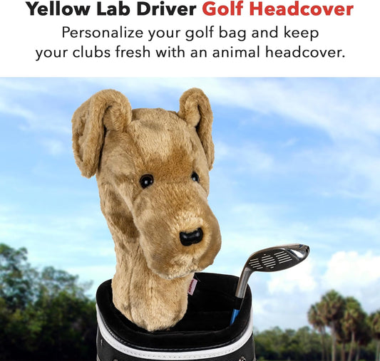 Yellow Lab Driver Headcover | Premium Driver Headcovers | Funny Golf Club Covers | Stylish Protection for Your Clubs | Men's Golf Gear | Driver Headcover for Men and Women