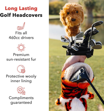 Yellow Lab Driver Headcover | Premium Driver Headcovers | Funny Golf Club Covers | Stylish Protection for Your Clubs | Men's Golf Gear | Driver Headcover for Men and Women
