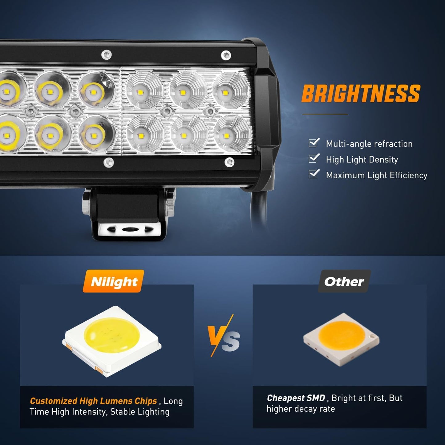 LED Light Bar with Yellow/Black Covers 2 PCS 12 Inch 72 W Spot Flood Combo Off Road Lights Super Bright Driving Fog Boat Lighting for Trucks Pickup Golf Cart SUV ATV UTV 4x4 Van Camper