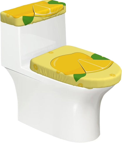 Two-piece toilet seat set, U-shaped and O-shaped universal toilet cover | Cartoon Lemon Printed Toilet Seat Set, Two-Piece Set, U-Shaped And O-Shaped Universal Toilet Cover