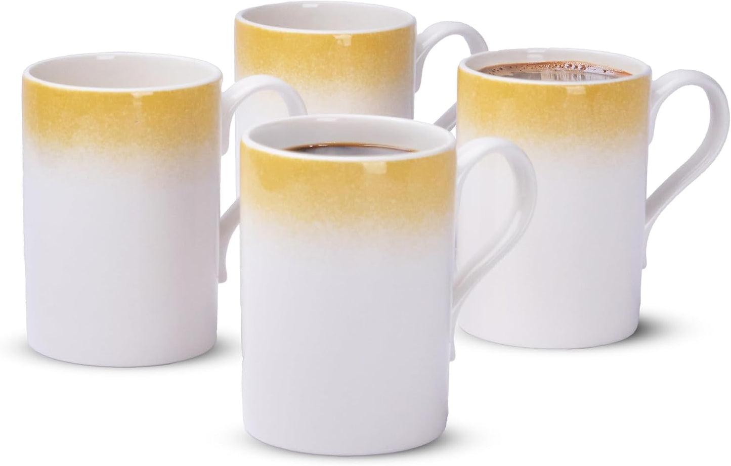 Potter's Mist Breakfast Mug, 9 Oz - Yellow, Set of 4