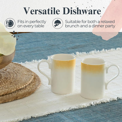 Potter's Mist Breakfast Mug, 9 Oz - Yellow, Set of 4